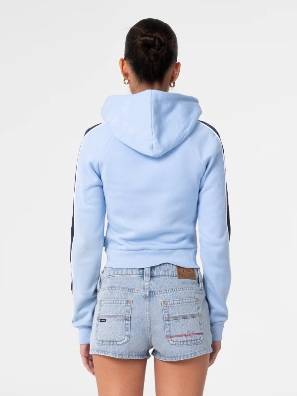 Rusty Retro Lines Zip Through Fleece Hoodie