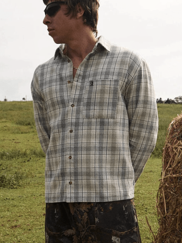 AFENDS SHELTER RECYCLED FLANNEL L/S SHIRT