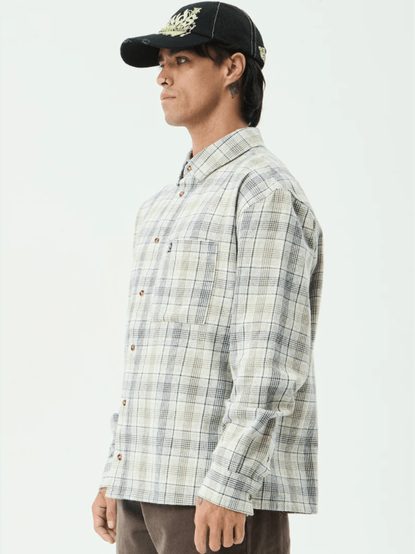 AFENDS SHELTER RECYCLED FLANNEL L/S SHIRT