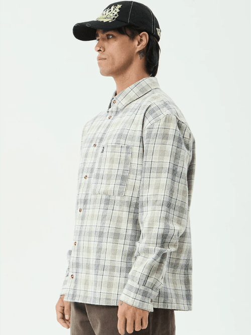 AFENDS SHELTER RECYCLED FLANNEL L/S SHIRT