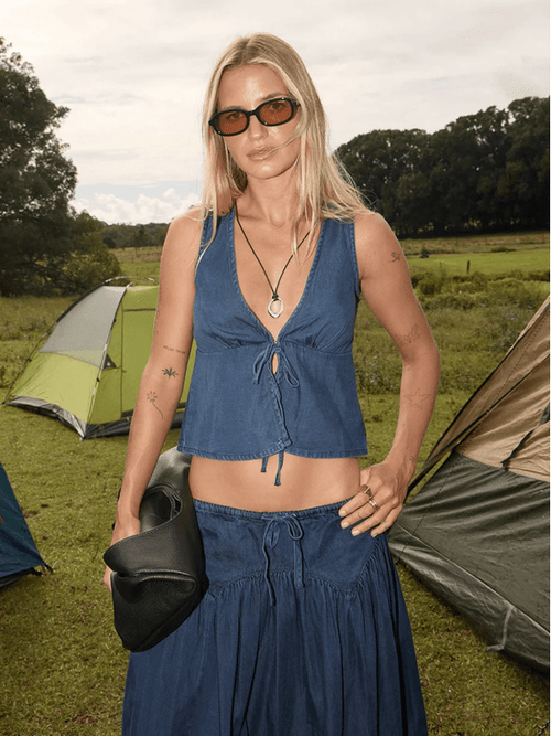 AFENDS PALMER SLEEVELESS TOP