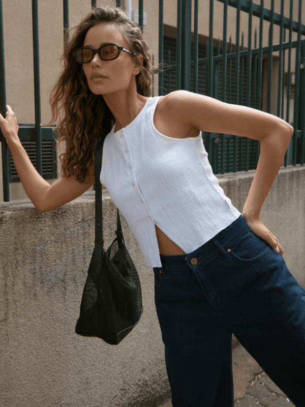 AFENDS LANA SEERSUCKER TOP