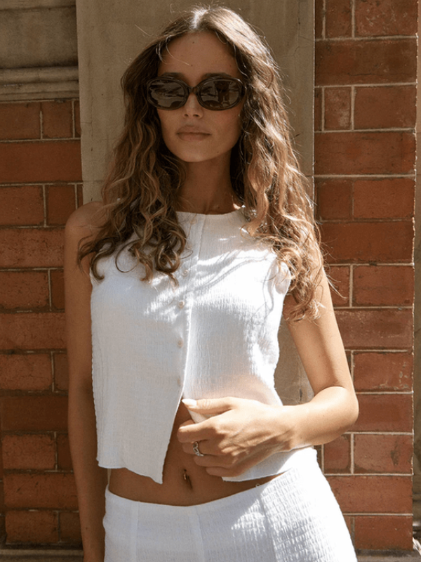 AFENDS LANA SEERSUCKER TOP