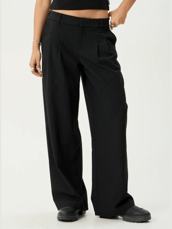AFENDS BUSINESS PINSTRIPE LOW RISE TROUSER
