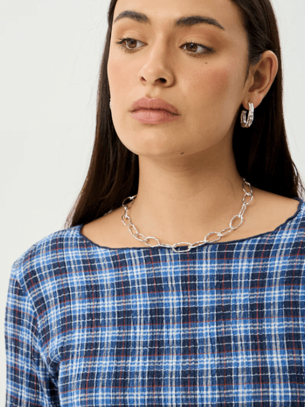 AFENDS MOUNTAINS SEERSUCKER LONG SLEEVE TOP