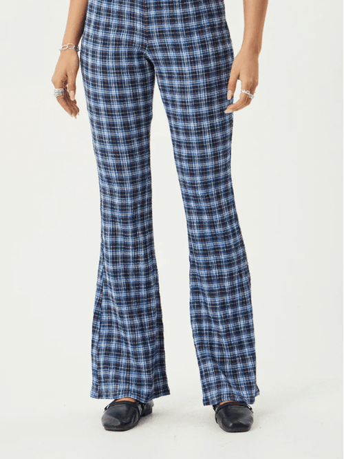 AFENDS MOUNTAINS SEERSUCKER FLARE PANT