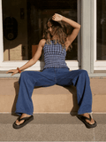 AFENDS MOUNTAINS SEERSUCKER SLEEVELESS TOP