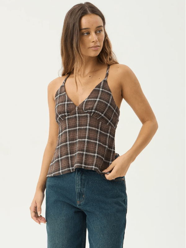 AFENDS REVERIE SEERSUCKER STRAPPY TOP