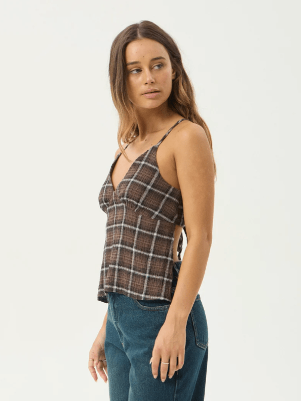 AFENDS REVERIE SEERSUCKER STRAPPY TOP