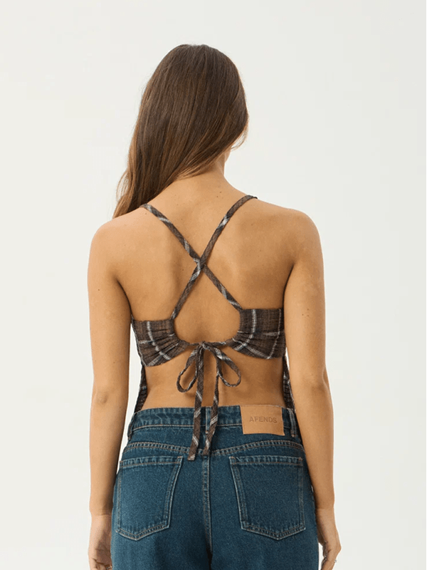 AFENDS REVERIE SEERSUCKER STRAPPY TOP
