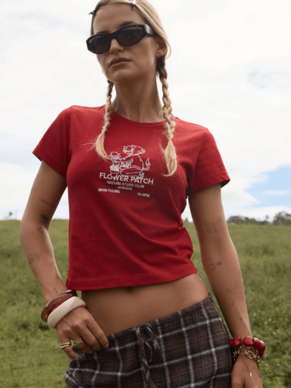 AFENDS FLOWER PATCH BABY TEE