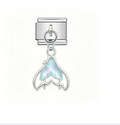 Ocean Glow Whale Tail Italian Bracelet Charm