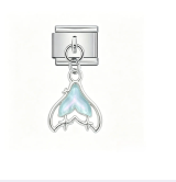 Ocean Glow Whale Tail Italian Bracelet Charm
