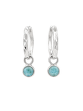Turquoise Agate Drop Huggies