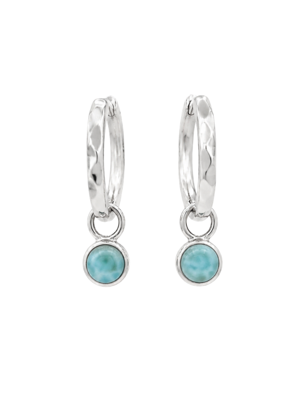 Turquoise Agate Drop Huggies