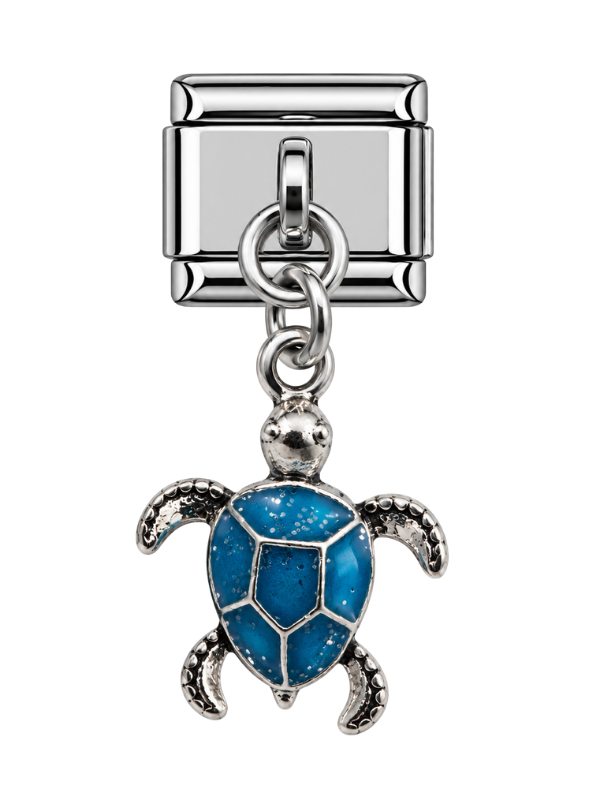 Turquoise Reef turtle Italian Bracelet Charm