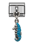 Turquoise Seahorse Italian bracelet Charm
