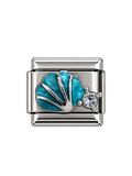 Turquoise Shell Italian Bracelet Charm