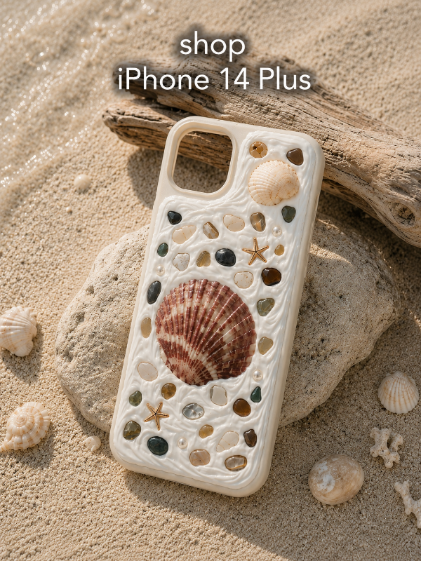 COASTAL HANDMADE SHELL IPHONE 14 PLUS PHONE CASE