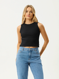 Afends Charlie women's ribbed tank top with a fitted silhouette and soft ribbed fabric.