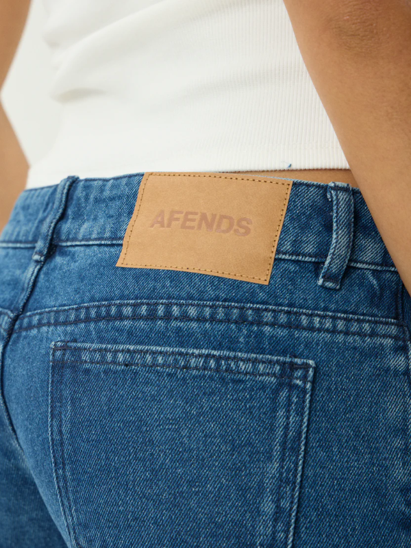 Afends Dallas women's low rise denim shorts with a relaxed fit for everyday wear.