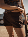 Afends Demi women's low rise casual shorts with a relaxed fit for everyday wear.