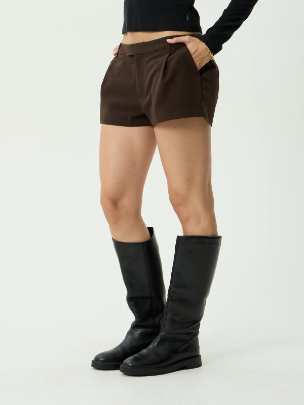 Afends Demi women's low rise casual shorts with a relaxed fit for everyday wear.
