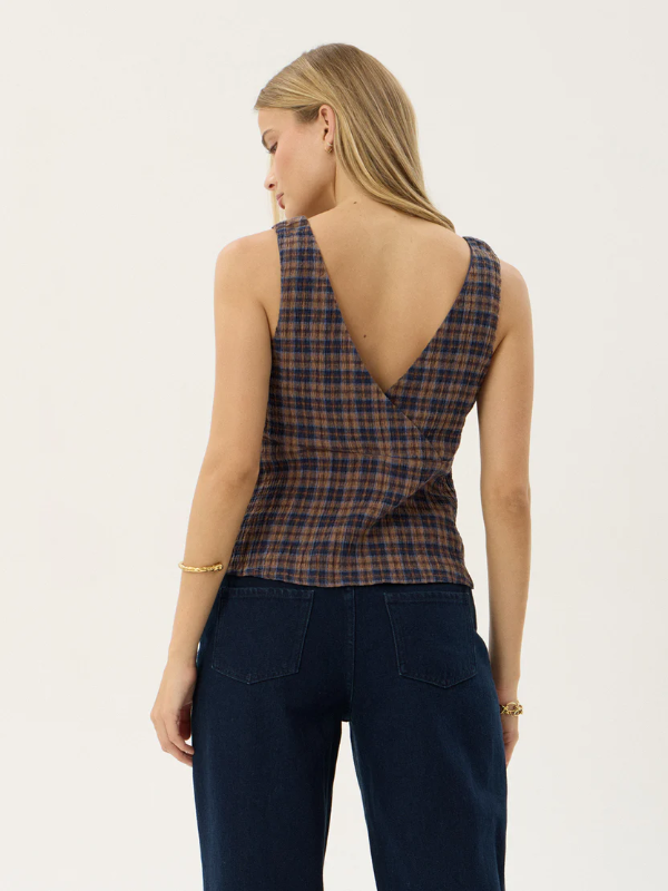 Afends Giselle women's seersucker textured top with a lightweight fabric and relaxed fit.