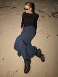 Afends Lita women's seersucker maxi skirt with a lightweight textured fabric and relaxed fit.
