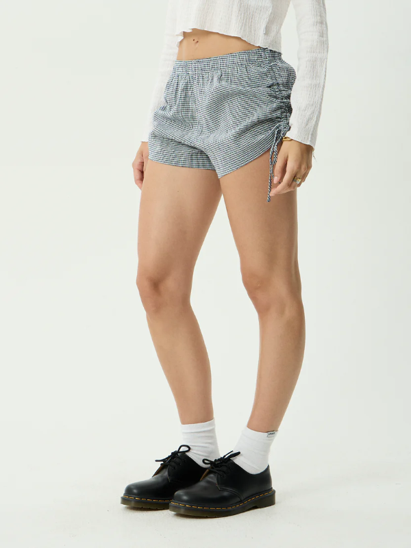 Afends Luella women's low rise casual shorts with a relaxed fit for everyday wear.
