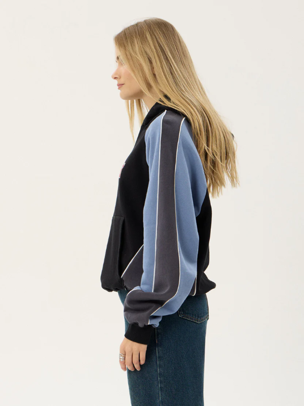 Afends Occupancy Paneled Boxy Hood unisex heavyweight hoodie with a relaxed boxy fit.