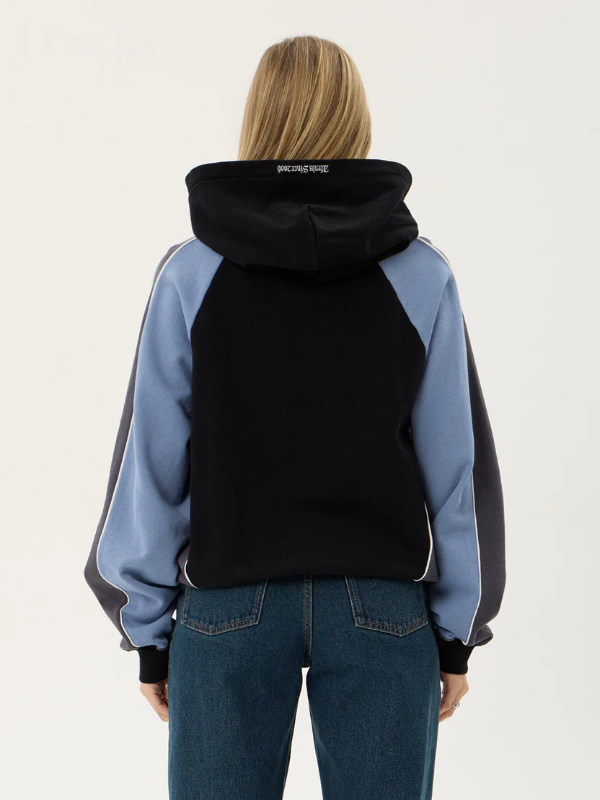 Afends Occupancy Paneled Boxy Hood unisex heavyweight hoodie with a relaxed boxy fit.