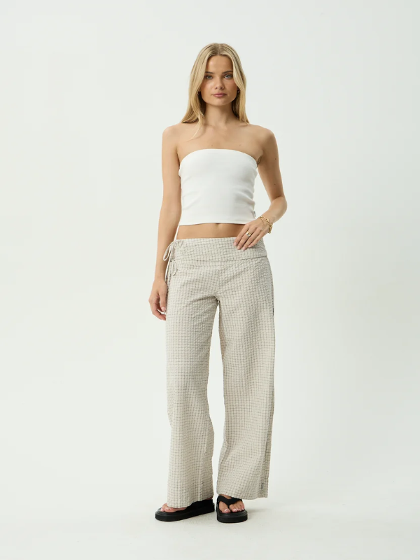 Afends Sofia Reverb women's organic wide leg pants with a relaxed fit and everyday style.