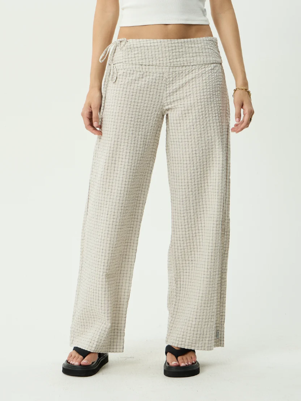 Afends Sofia Reverb women's organic wide leg pants with a relaxed fit and everyday style.