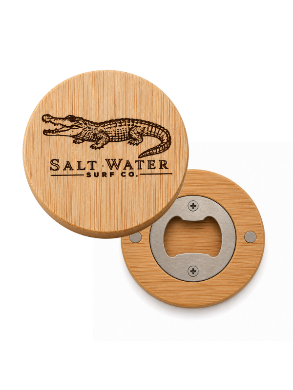 Alligator Engraved Magnetic Wooden Bottle Opener