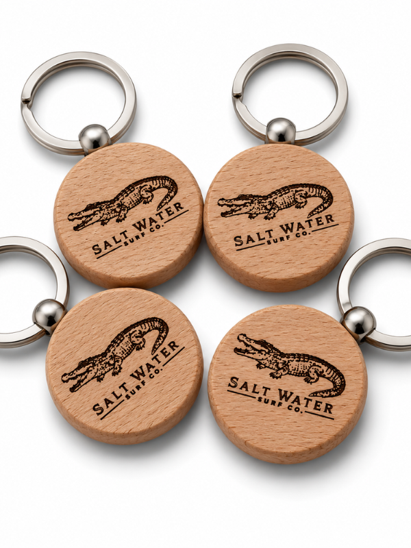 Alligator Handmade Engraved Wooden Keychain