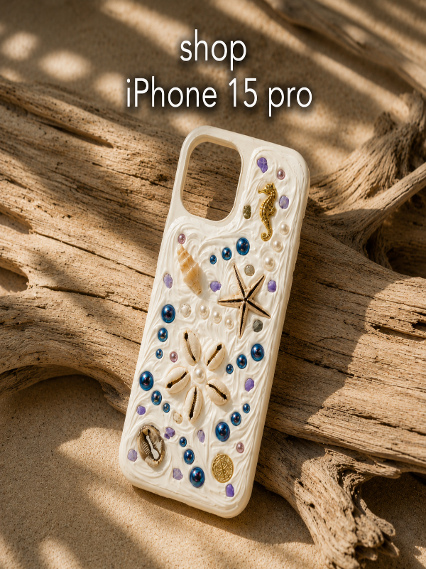 COASTAL HANDMADE SHELL IPHONE 15 PRO PHONE CASE