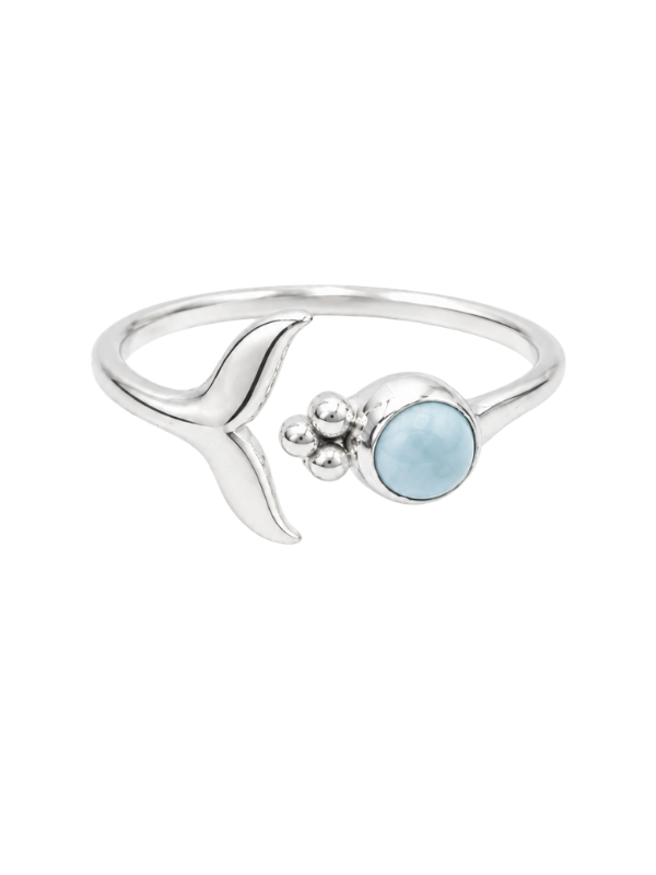 Blue Tide Larimar Whale Tail Ring