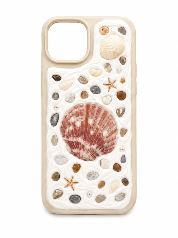 COASTAL HANDMADE SHELL IPHONE 14 PLUS PHONE CASE