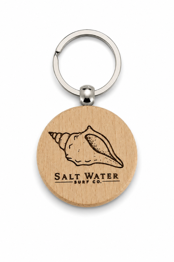 Conch Shell Handmade Engraved Wooden Keychain
