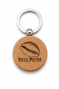 Cowrie Shell Handmade Engraved Wooden Keychain