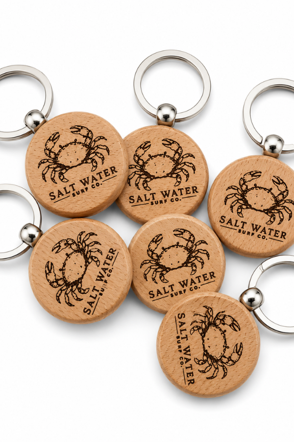 Crab Handmade Engraved Wooden Keychain