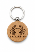 Crab Handmade Engraved Wooden Keychain