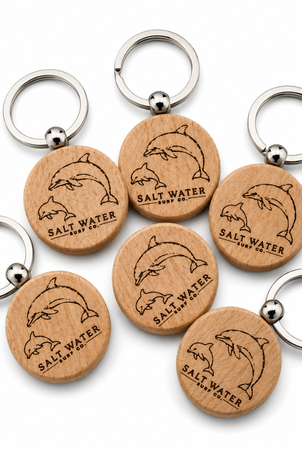 Dolphin Handmade Engraved Wooden Keychain