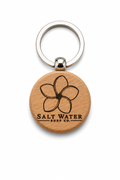 Frangipani Flower Handmade Engraved Wooden Keychain
