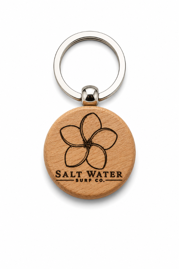 Frangipani Flower Handmade Engraved Wooden Keychain