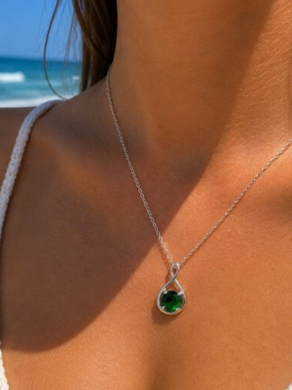 Sol Glow Verde Silver Necklace