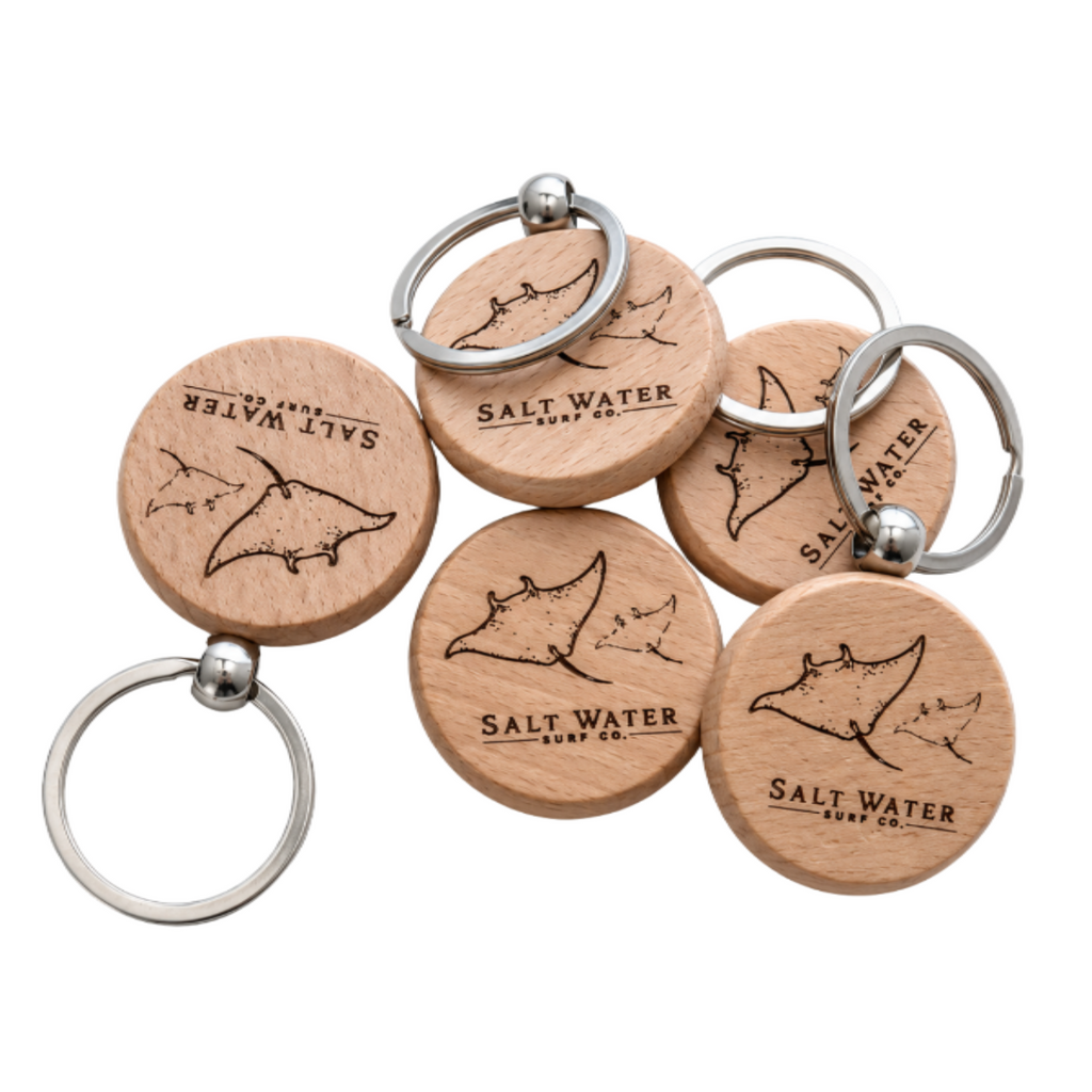 Manta Ray Handmade Engraved Wooden Keychain