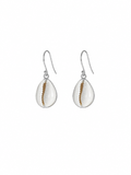 Handmade 925 sterling silver cowrie shell earrings with a timeless ocean-inspired design.