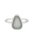 Handmade 925 sterling silver signet ring featuring natural sea glass with unique colour, shape and detailing.